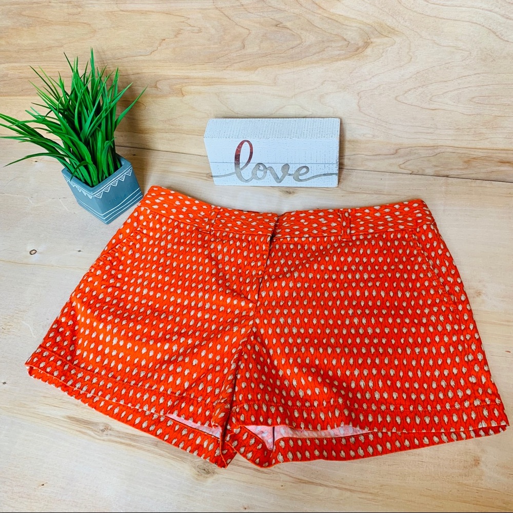 Ann Taylor LOFT orange pattern shorts preppy
